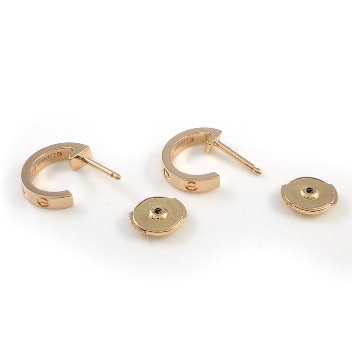 Cartier Earrings Love SM Hoop Mini 18k Pink Gold — view 2