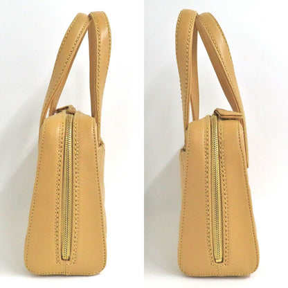 Chanel Handbag Wild Stitch Leather Beige Gold CC Logo Brown — view 3