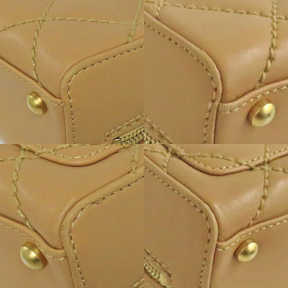Chanel Handbag Wild Stitch Leather Beige Gold CC Logo Brown — view 5