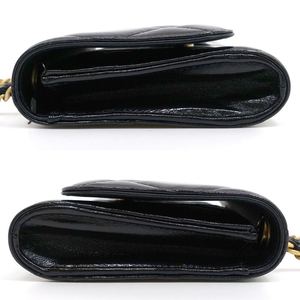 Chanel Tune Clutch Patent Leather Black Gold — view 3
