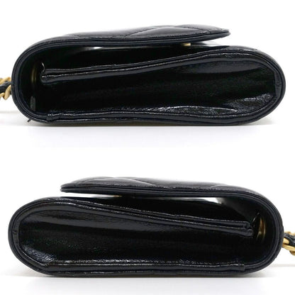 Chanel Tune Clutch Patent Leather Black Gold — view 3