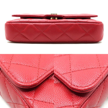 Chanel Phone Case Wallet Caviar Leather Red — view 4