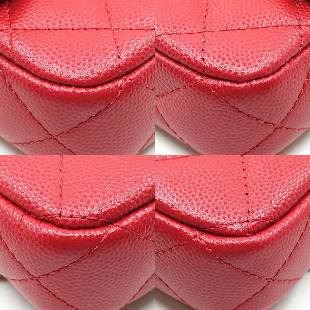 Chanel Phone Case Wallet Caviar Leather Red — view 5