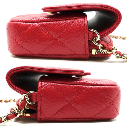 Chanel Phone Case Wallet Caviar Leather Red — view 3