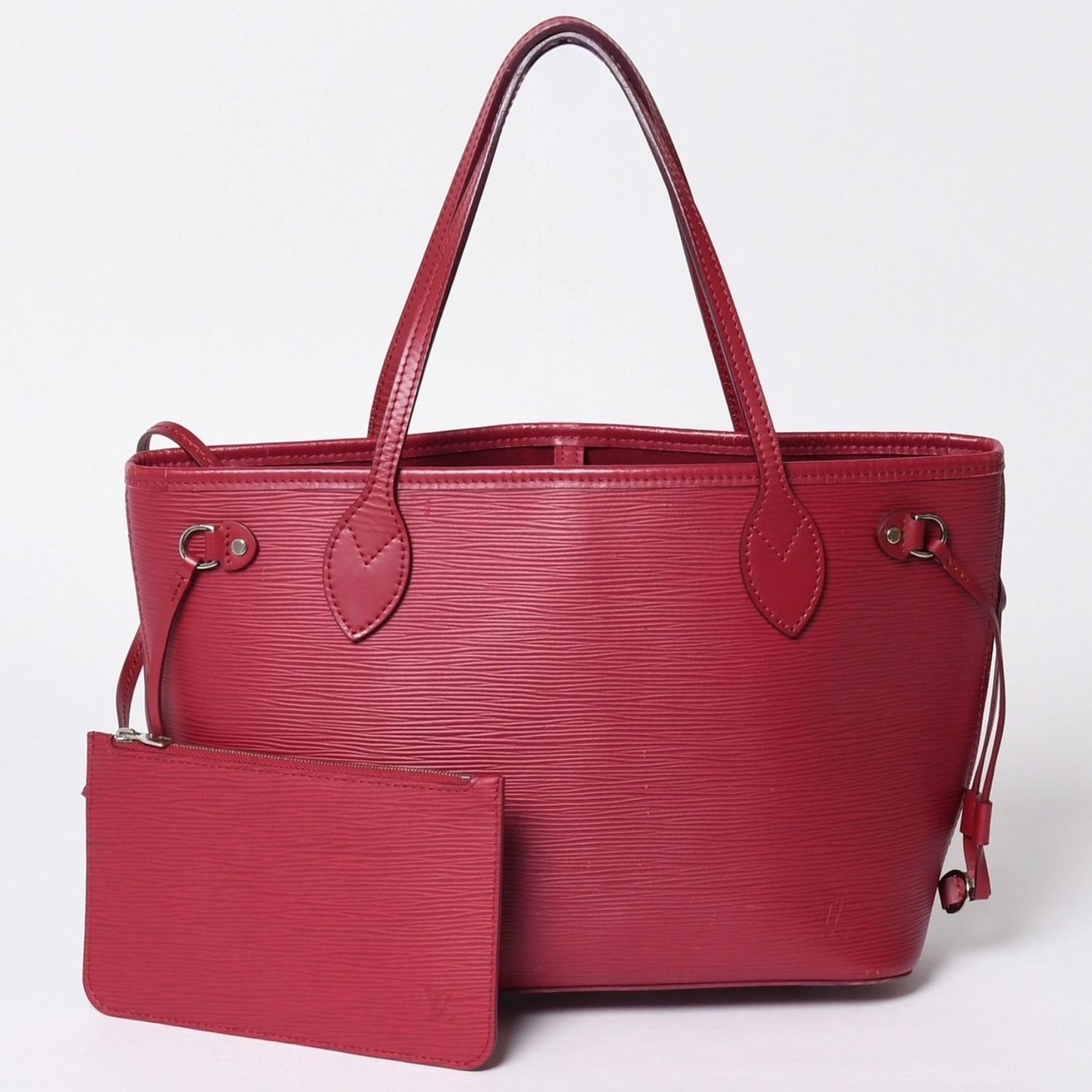 Louis Vuitton Neverfull PM Handbag Epi Leather Bordeaux Silver