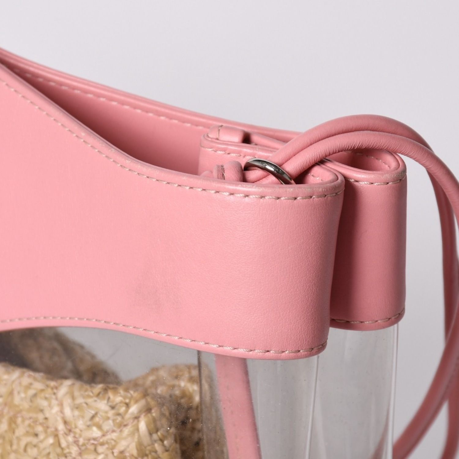 Chanel 31 Large Shopping Bag CC Logo Straw Leather Vinyl Pink — view 6