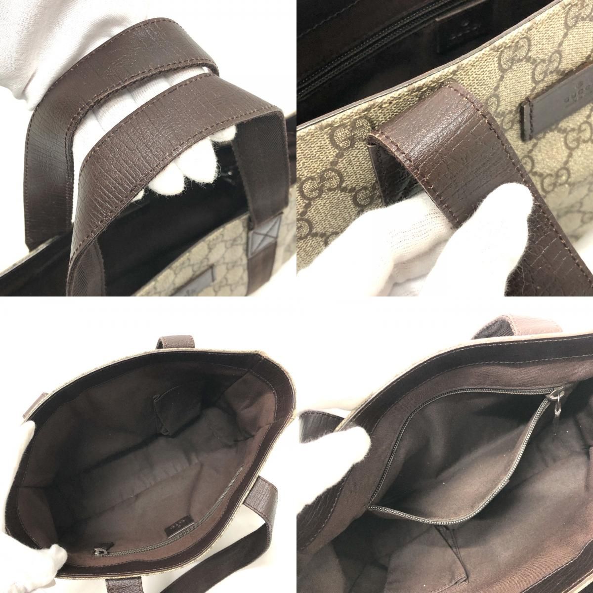 Gucci Handbag Logo GG Supreme Canvas Beige — view 8