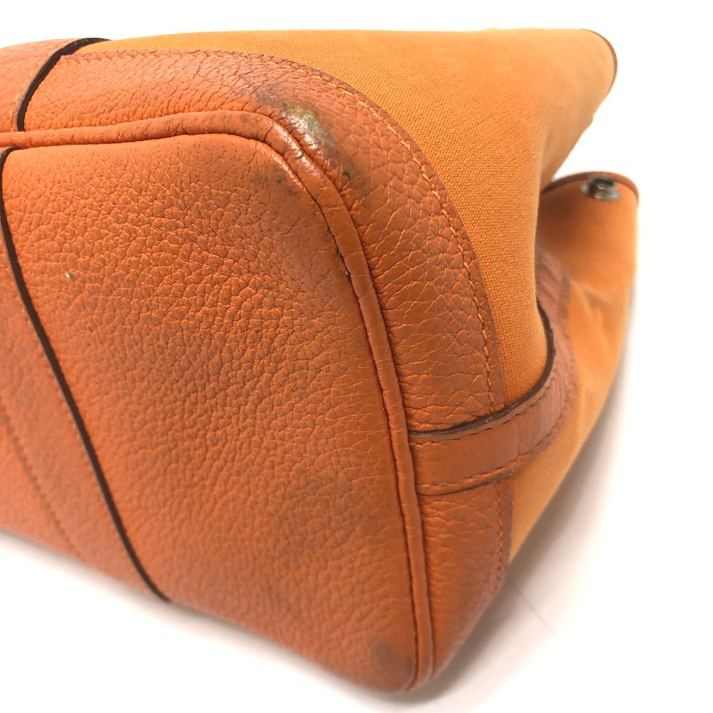 Hermes Handbag Garden Party TPM Leather Canvas Orange — view 6