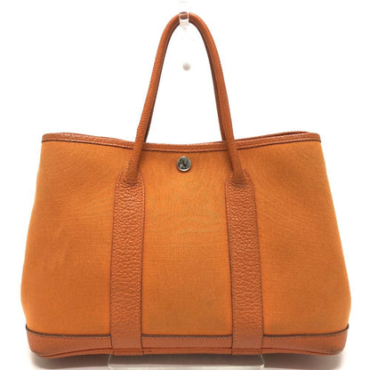 Hermes Handbag Garden Party TPM Leather Canvas Orange