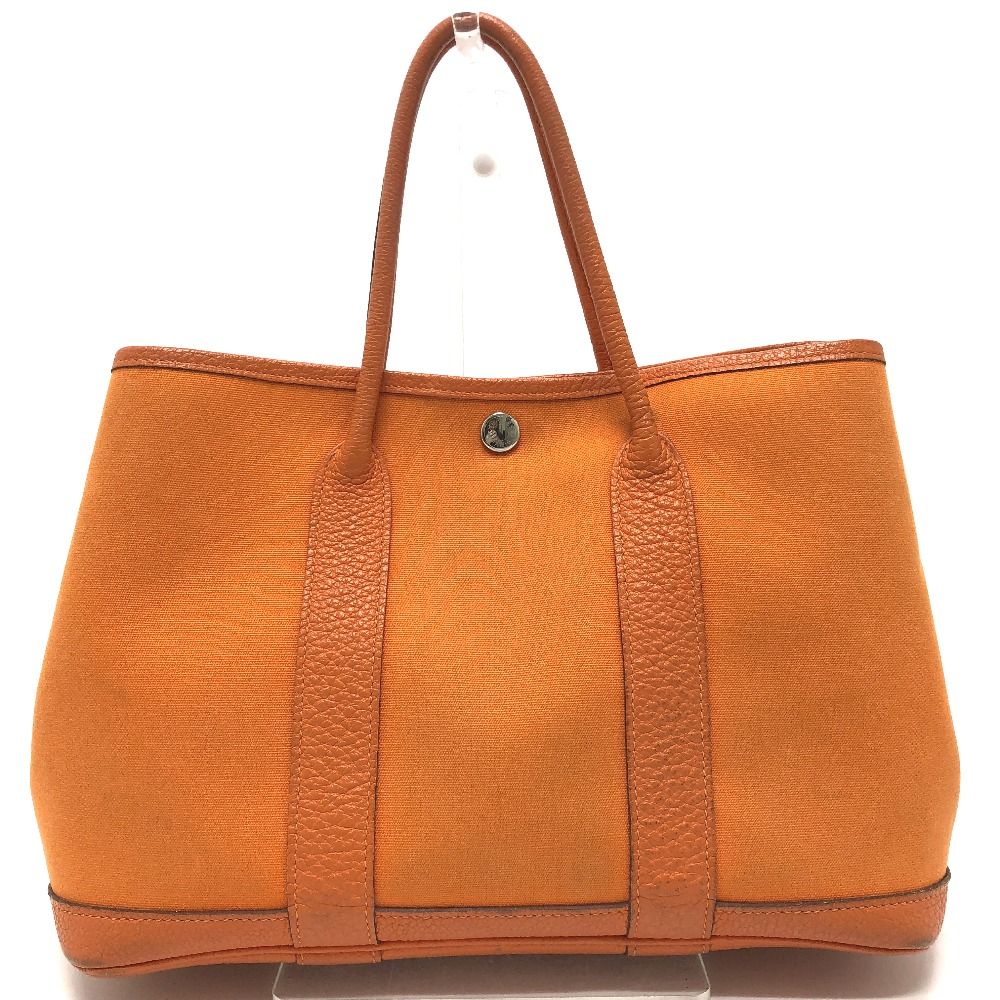 Hermes Handbag Garden Party TPM Leather Canvas Orange — view 2