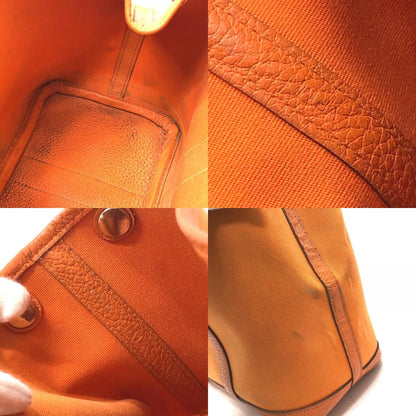 Hermes Handbag Garden Party TPM Leather Canvas Orange — view 9
