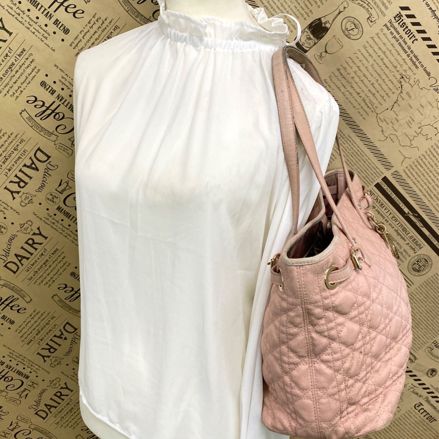 Dior Cannage Pana Tote Pink Charm Travel Mothers — view 3