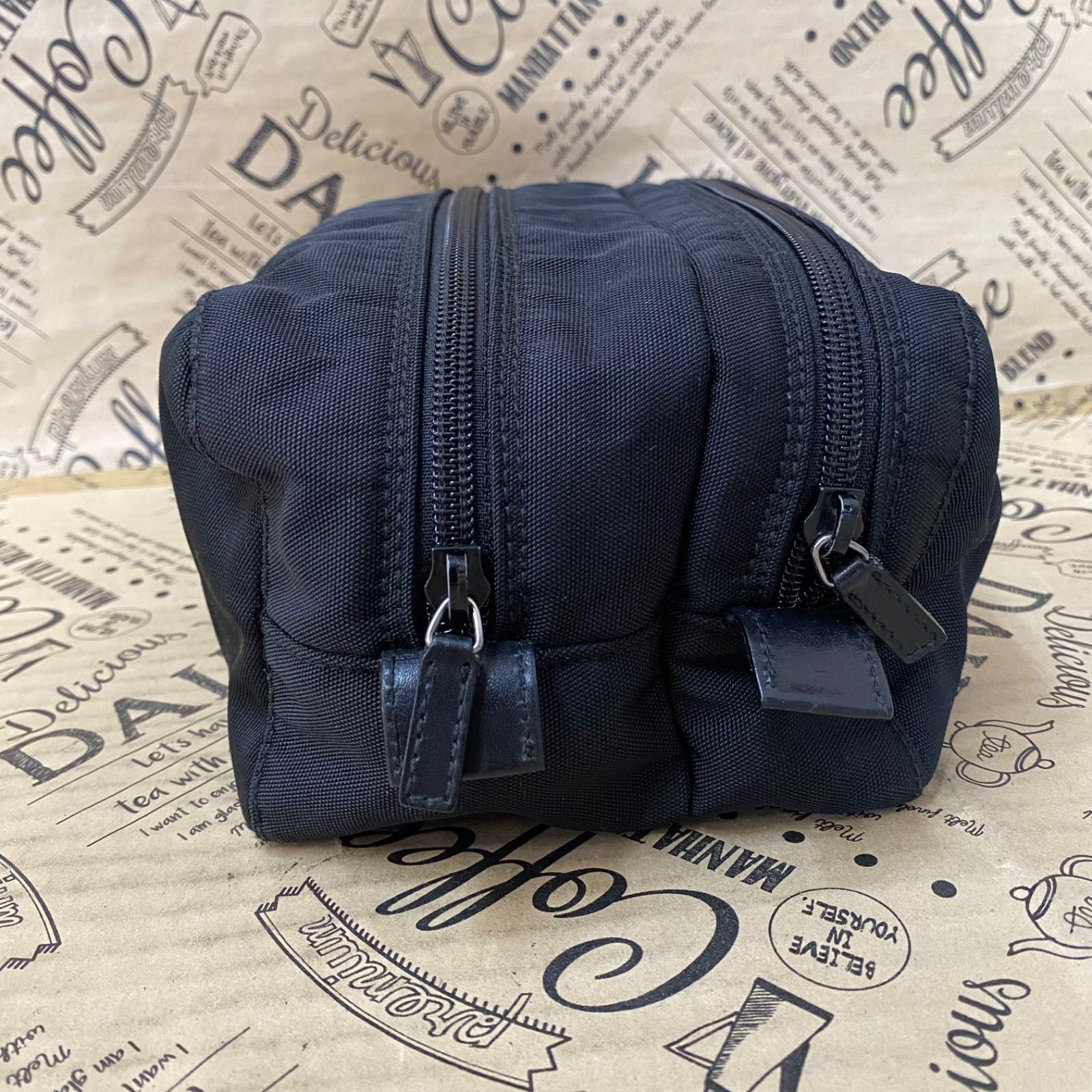 Gucci Handbag Pouch Clutch Nylon Black Business Travel — view 8