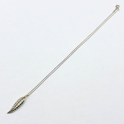 Tiffany & Co Feather Yellow Gold Silver Necklace 38 cm — view 7