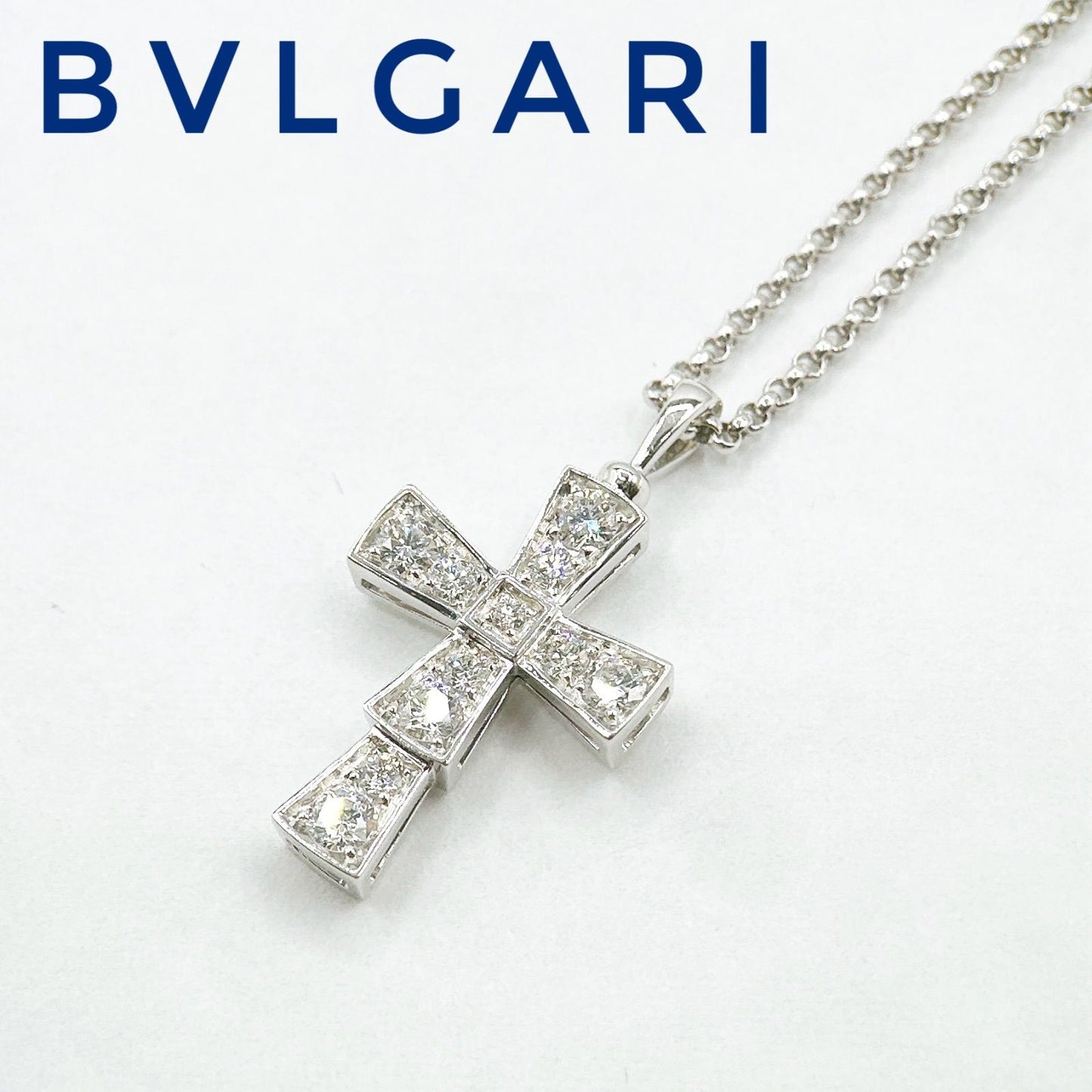 Bvlgari Serpenti Cross White Gold Necklace Cm