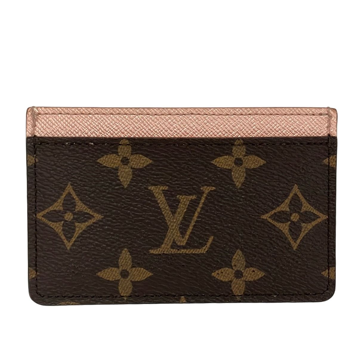 Louis Vuitton Card Case Monogram Holder Sample Dark Brown Light Pink — view 2