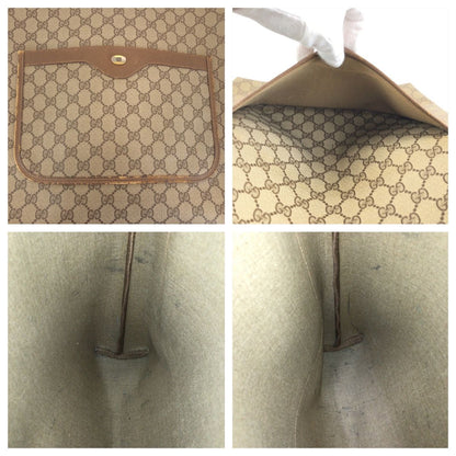 Gucci Vintage Sherry Line Beige Gray GG Supreme Canvas Tote Shoulder Bag — view 6