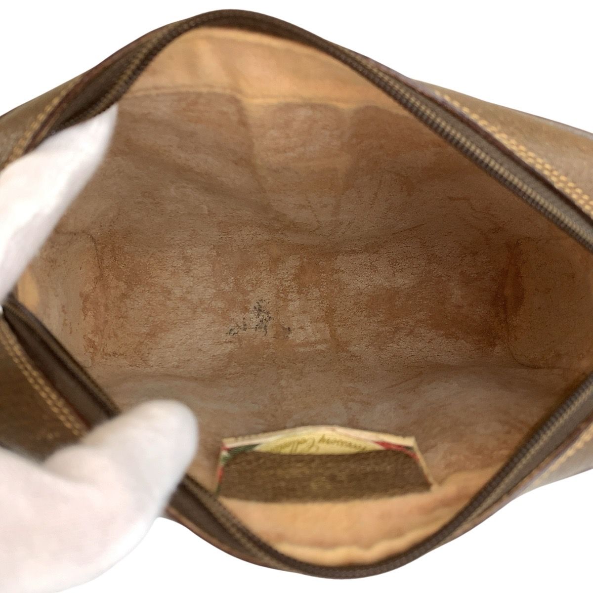 Gucci Sherry Line Beige Brown GG Supreme Canvas Leather Clutch Pouch — view 7