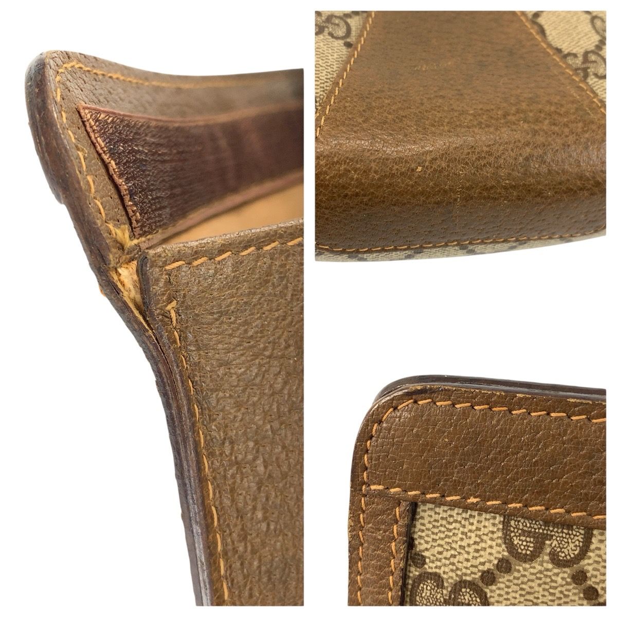 Gucci Vintage Sherry Line Beige GG Supreme Canvas Clutch — view 5