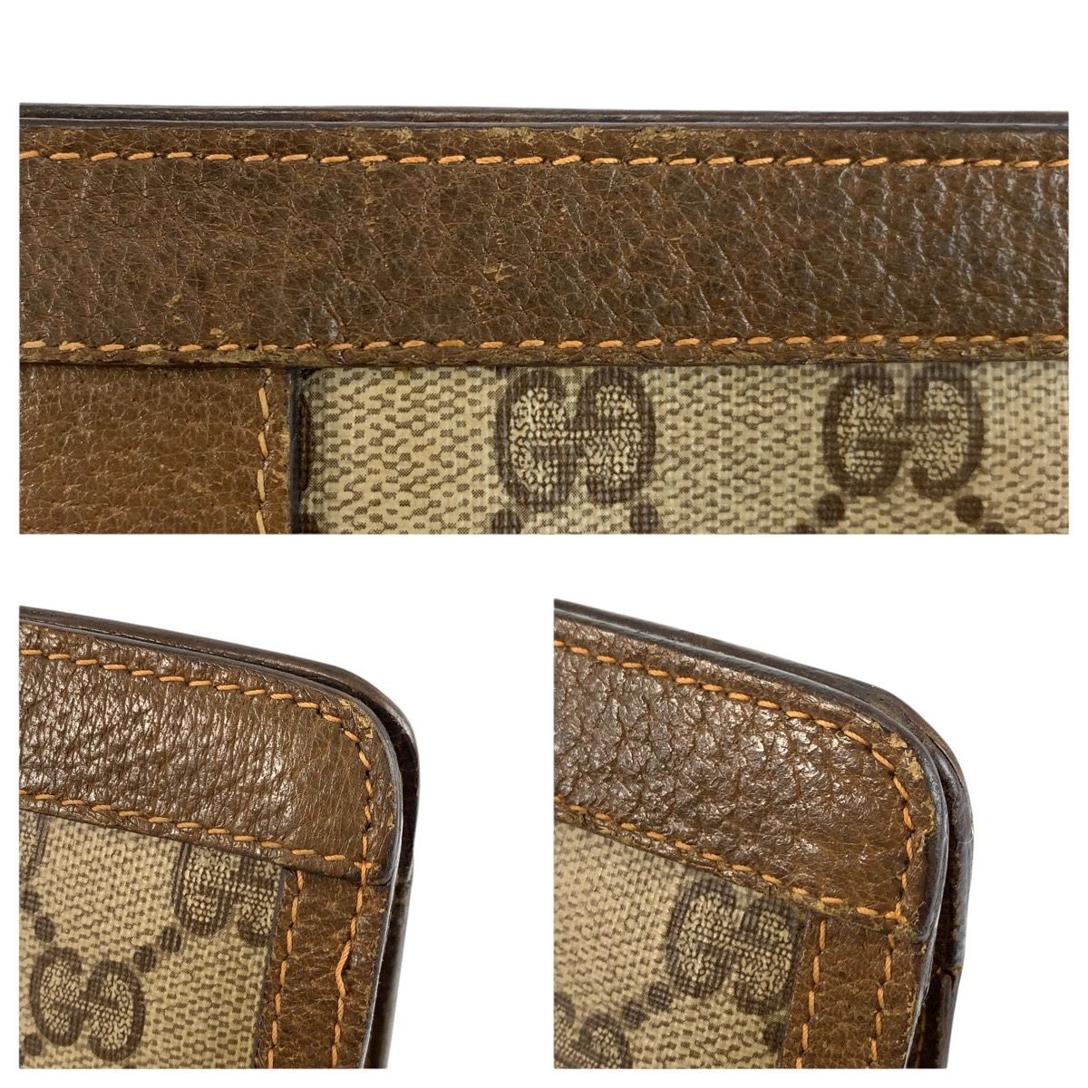 Gucci Vintage Sherry Line Beige GG Supreme Canvas Clutch — view 6