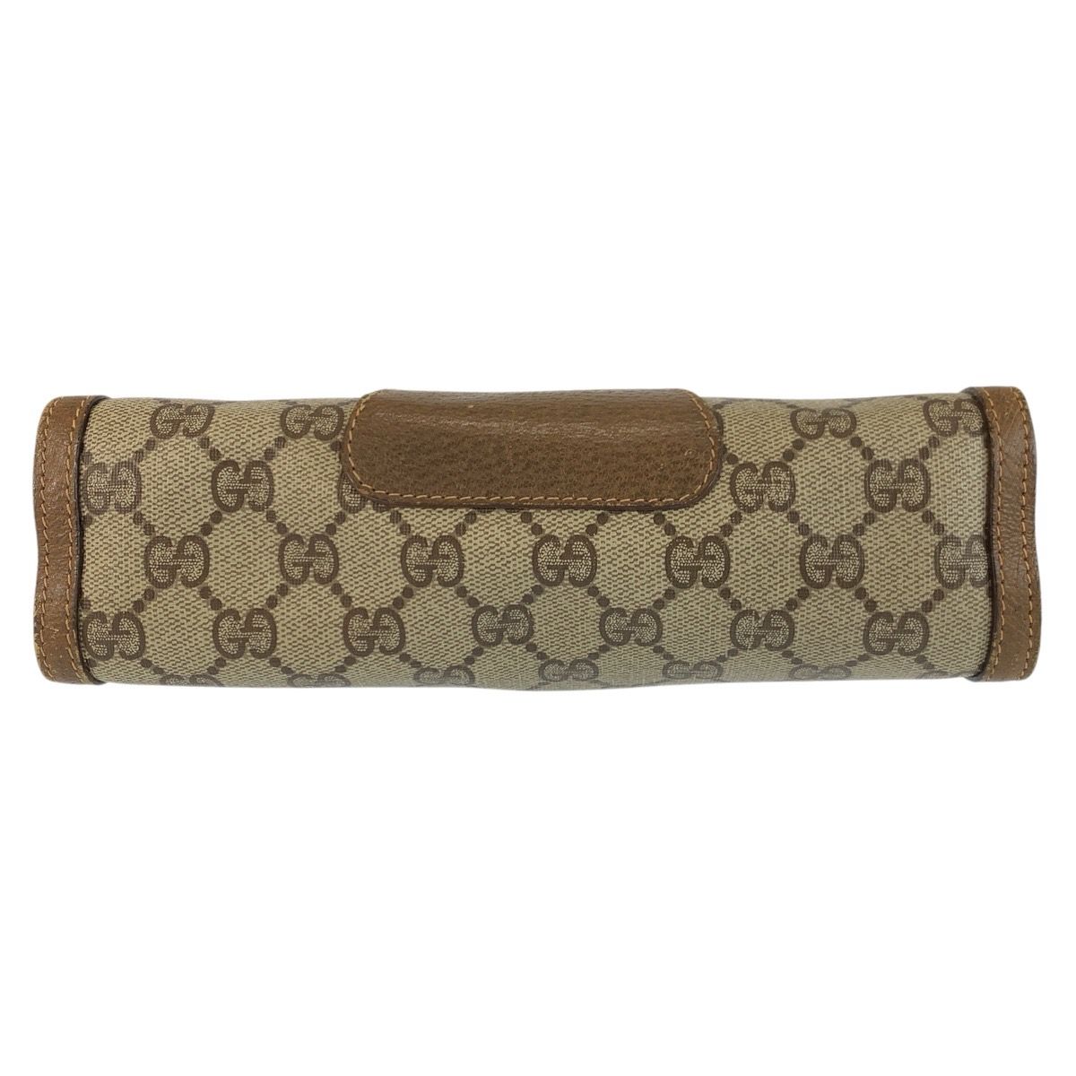 Gucci Vintage Sherry Line Beige GG Supreme Canvas Clutch — view 9