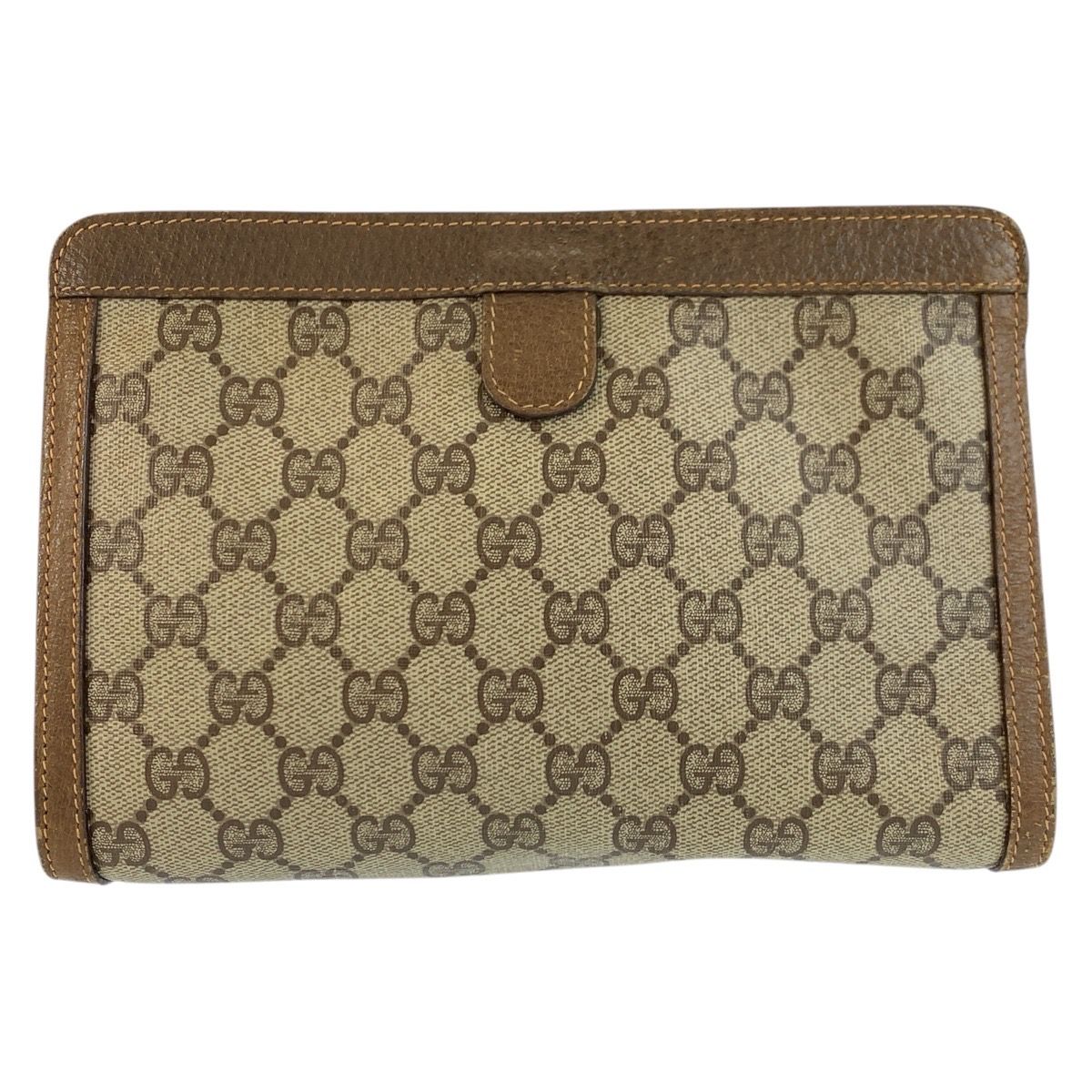 Gucci Vintage Sherry Line Beige GG Supreme Canvas Clutch — view 2