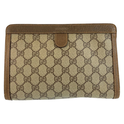 Gucci Vintage Sherry Line Beige GG Supreme Canvas Clutch — view 2