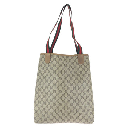 Gucci Vintage Sherry Line Beige Gray GG Supreme Canvas Tote Shoulder Bag — view 2