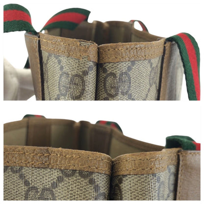 Gucci Vintage Sherry Line Beige Gray GG Supreme Canvas Tote Shoulder Bag — view 5