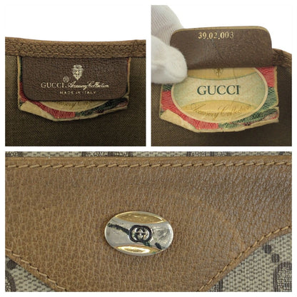Gucci Vintage Sherry Line Beige Gray GG Supreme Canvas Tote Shoulder Bag — view 4