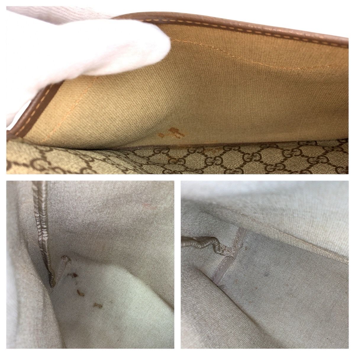 Gucci Sherry Line Beige GG Supreme Canvas 002 58 Tote Shoulder Bag — view 5