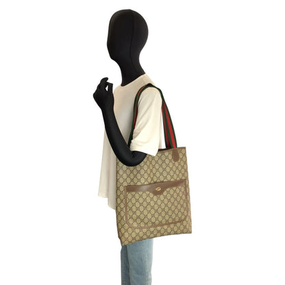 Gucci Sherry Line Beige GG Supreme Canvas 002 58 Tote Shoulder Bag — view 6