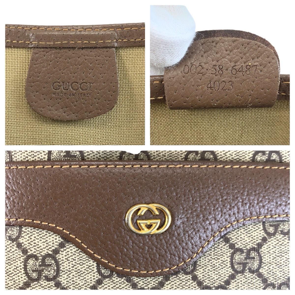 Gucci Sherry Line Beige GG Supreme Canvas 002 58 Tote Shoulder Bag — view 3