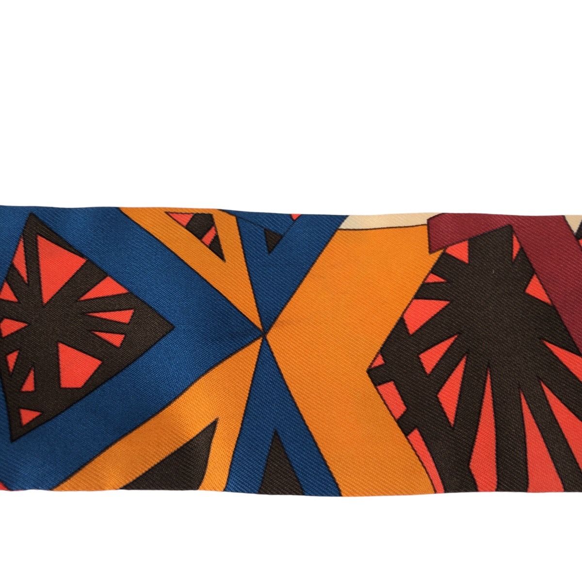 Hermes le Nombre D or D'or Yellow Gold Number Multicolor Silk Scarf Ribbon — view 6
