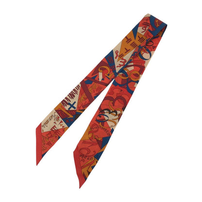Hermes le Nombre D or D'or Yellow Gold Number Multicolor Silk Scarf Ribbon