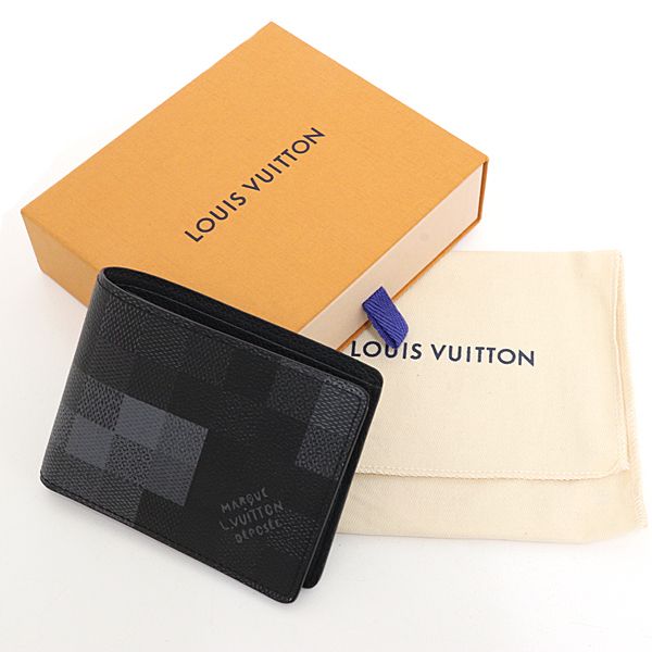 Louis Vuitton Portefeuille Calf Damoflage Black Canvas Noir Wallet — view 2
