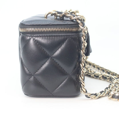 Chanel Black Lambskin Gold Big Chain Shoulder Vanity — view 4