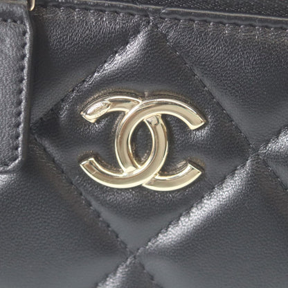 Chanel Black Lambskin Gold Big Chain Shoulder Vanity — view 7