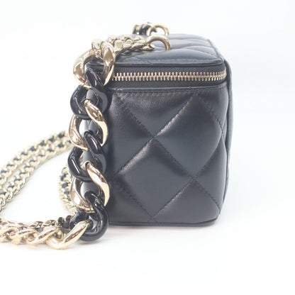 Chanel Black Lambskin Gold Big Chain Shoulder Vanity — view 2
