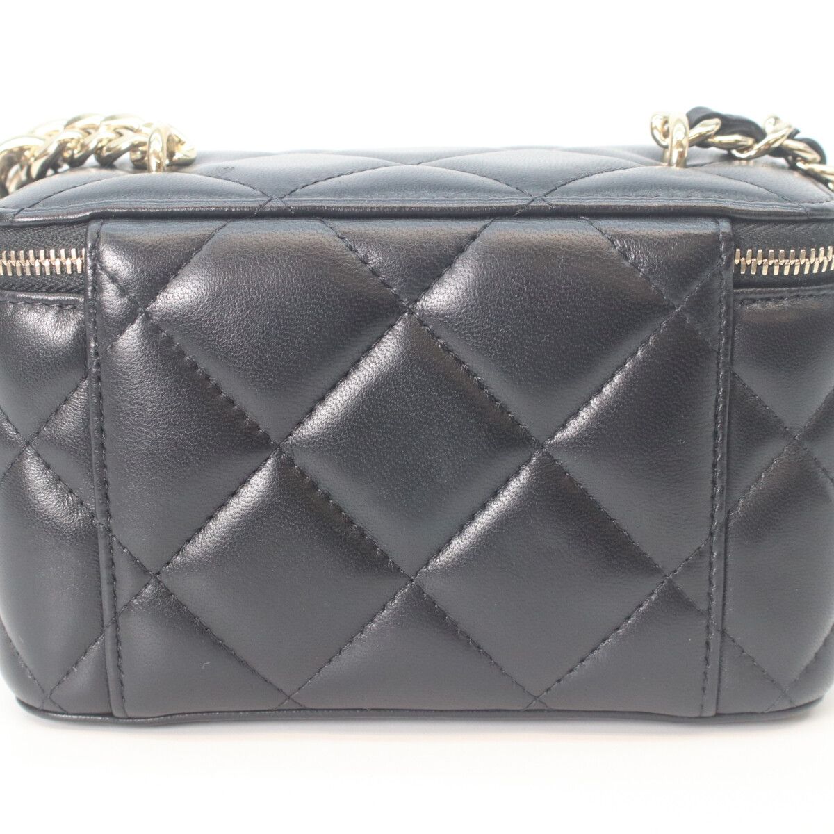 Chanel Black Lambskin Gold Big Chain Shoulder Vanity — view 3