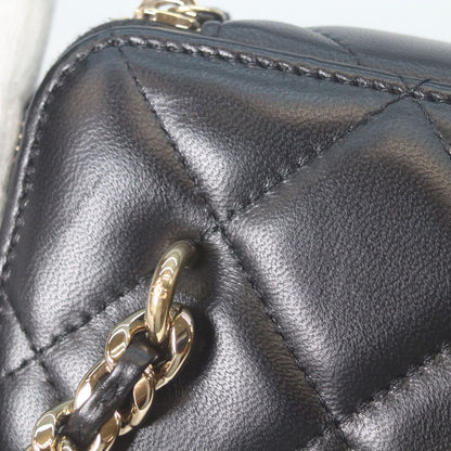 Chanel Black Lambskin Gold Big Chain Shoulder Vanity — view 8