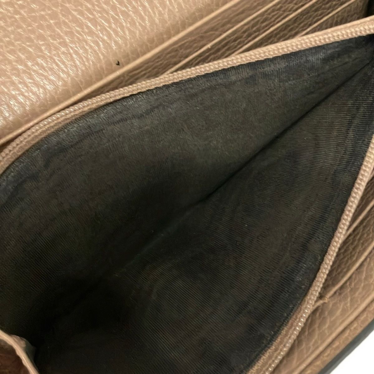 Gucci Wallet GG Marmont Pink Beige Ivory Dark Brown Leather — view 4
