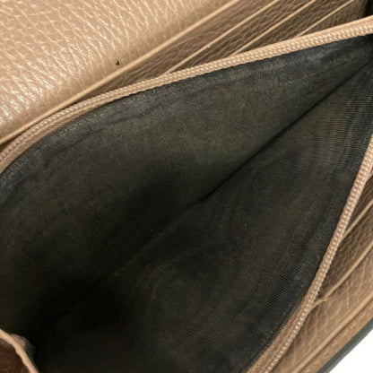 Gucci Wallet GG Marmont Pink Beige Ivory Dark Brown Leather — view 4