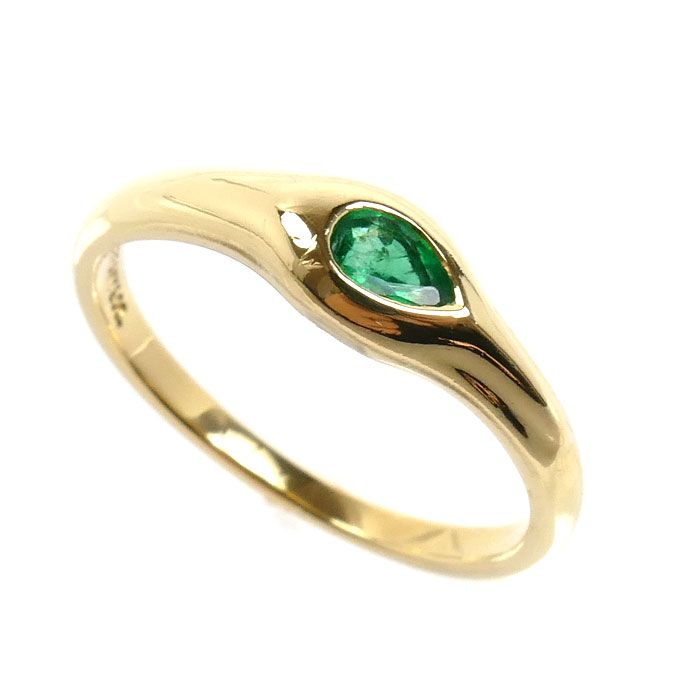 Tiffany & Co 18k Yellow Gold Ring Emerald