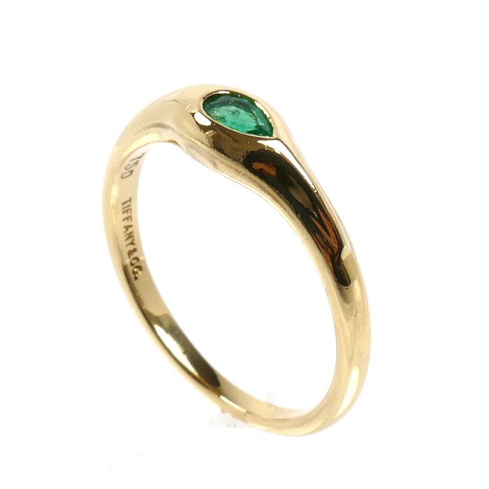 Tiffany & Co 18k Yellow Gold Ring Emerald — view 2