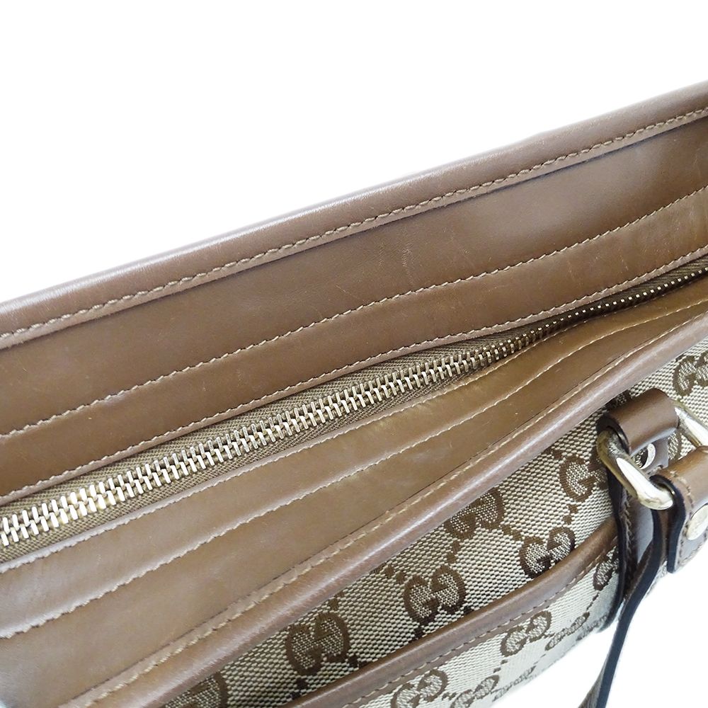 Gucci Tote Shoulder Bag 2-Way GG Canvas Beige Brown — view 8