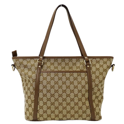 Gucci Tote Shoulder Bag 2-Way GG Canvas Beige Brown — view 2