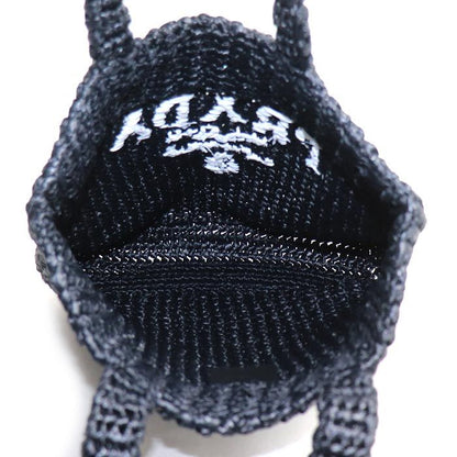 Prada Small Crochet Tote Black — view 4