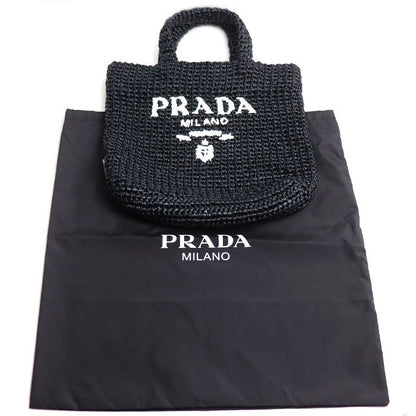 Prada Small Crochet Tote Black — view 7