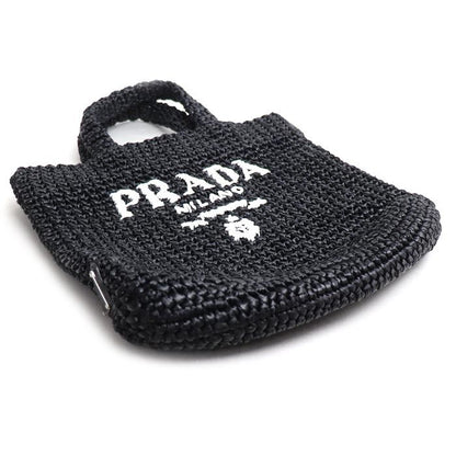 Prada Small Crochet Tote Black — view 3